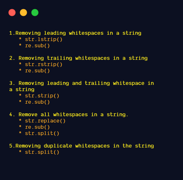 Remove Whitespaces from Strings in Python | by Indhumathy Chelliah | Level  Up Coding