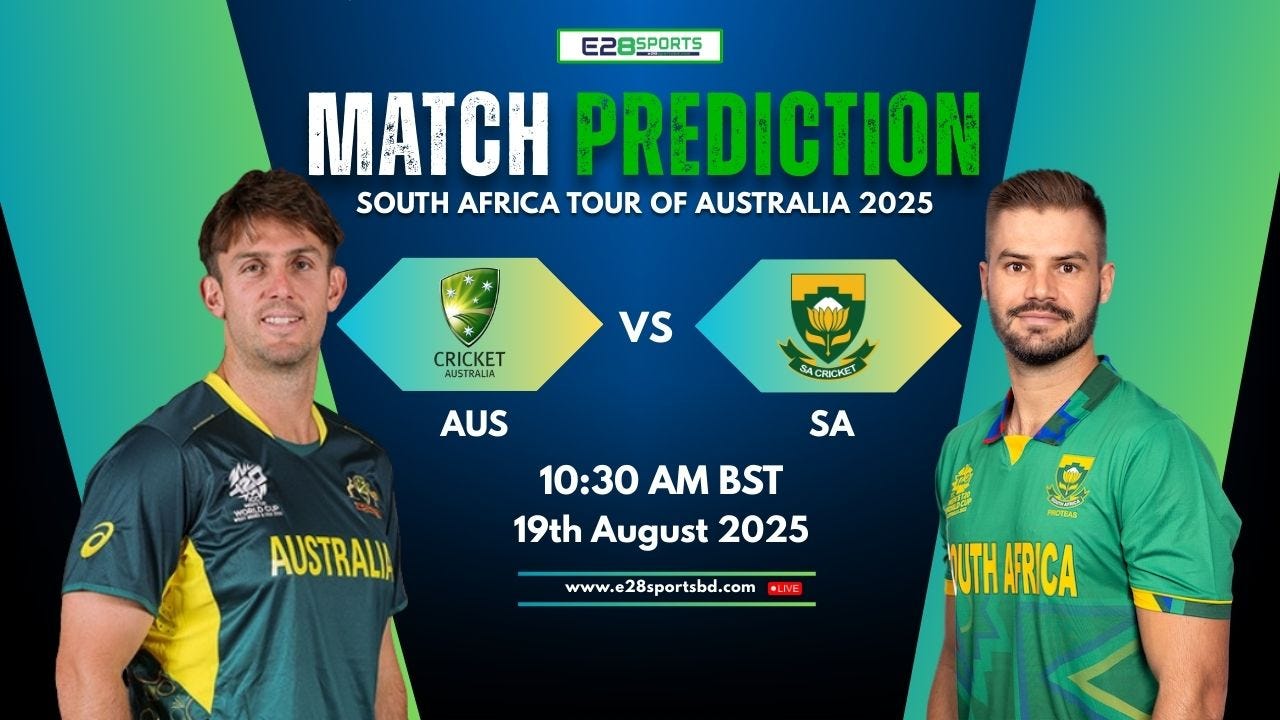 AUS vs SA Match Prediction by E2bet, 1st ODI Match Details — Who will win the match today?