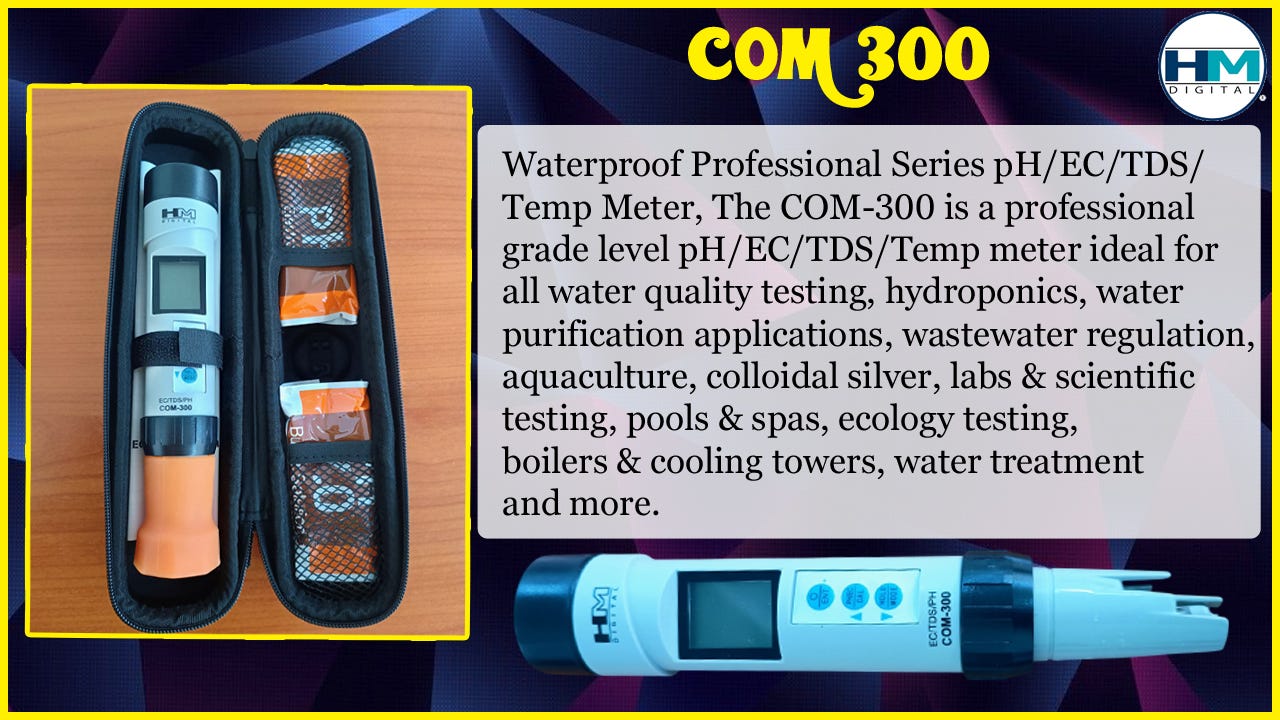 COM-300 Waterproof Professional Series pH/EC/TDS/Temp Meter