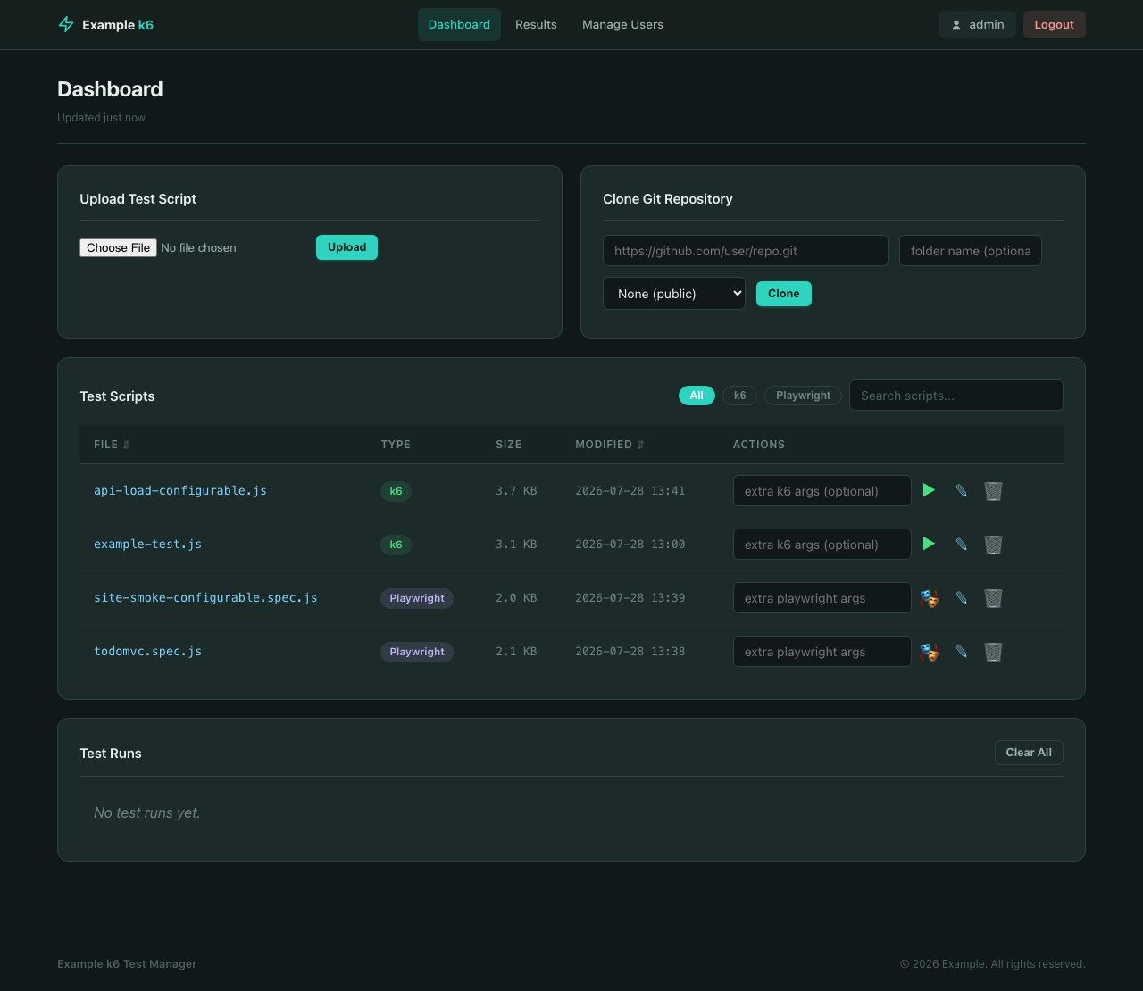 Dashboard Page