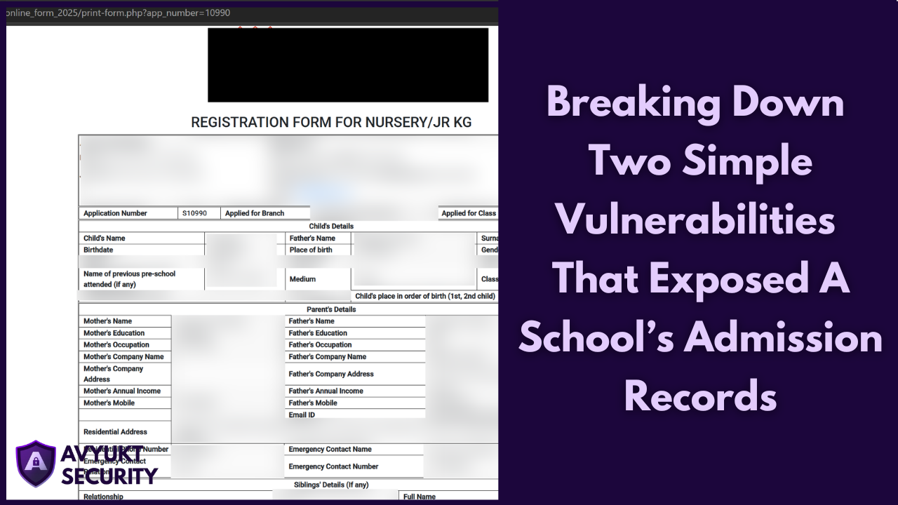 Breaking Down Two Simple Vulnerabilities That Exposed A School’s Admission Records