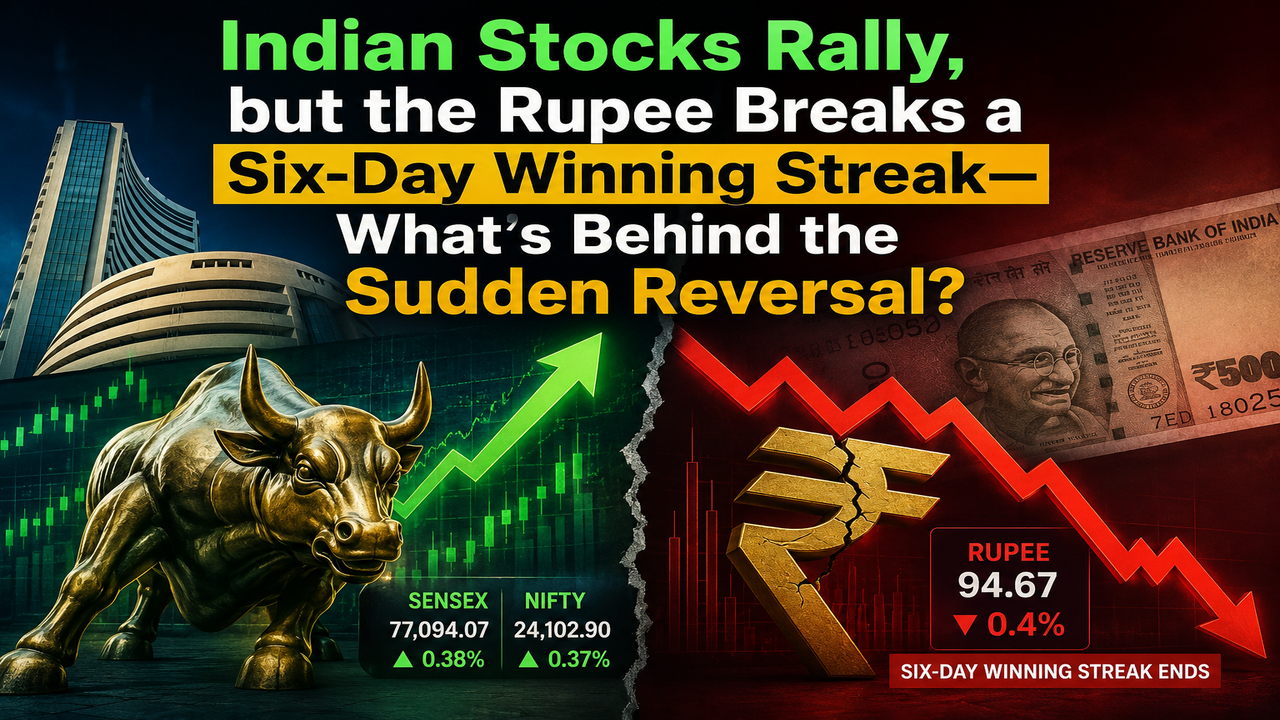 Indian Stocks Rally, but the Rupee Breaks a Six-Day Winning Streak — What’s Behind the Sudden…