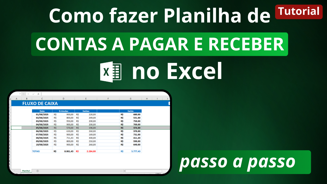 🔹[Excel Tutorial] Como fazer PLANILHA de Contas a PAGAR E RECEBER no Excel — Baixe a Planilha…