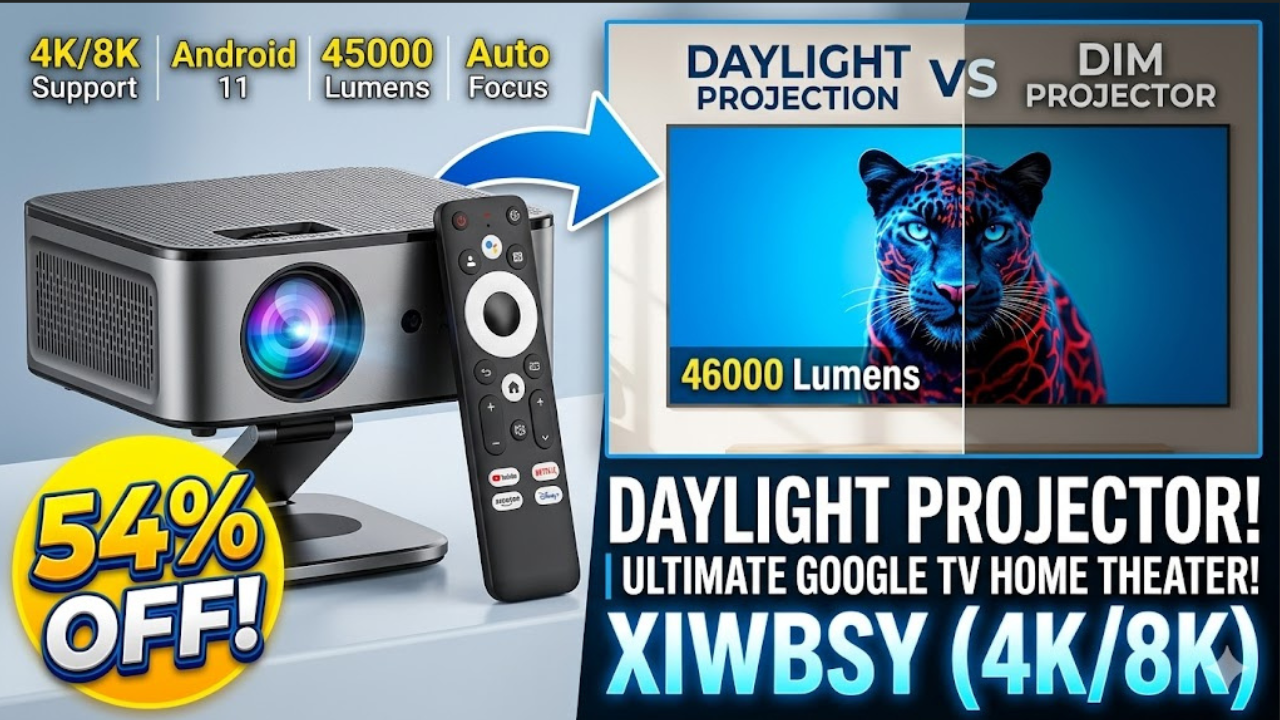 XIWBSY 46000 Lumens Google TV Projector Review: A Powerful 4K Portable Home Theater Experience