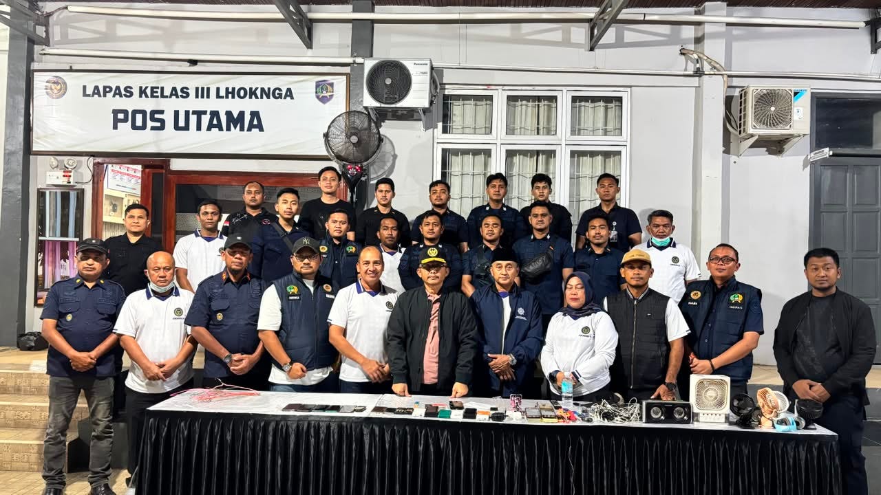 Kanwil Ditjenpas Aceh Gelar Razia Bersama di Lapas Lhoknga Wujudkan Zero HALINAR