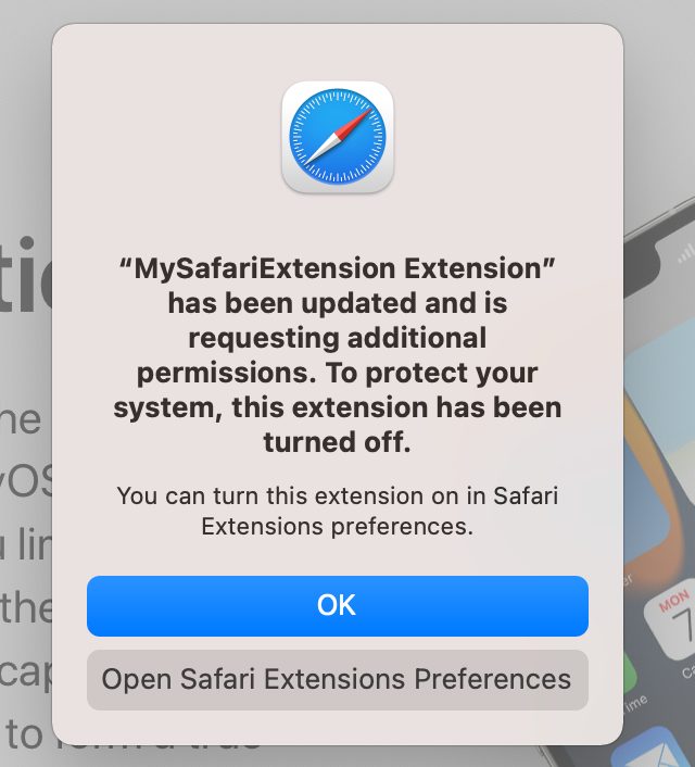 The four types of Safari extension