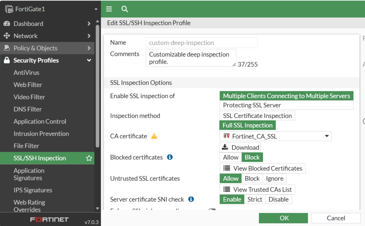 FortiGate en Production — Partie 3 : Configuration SSL/SSH Inspection