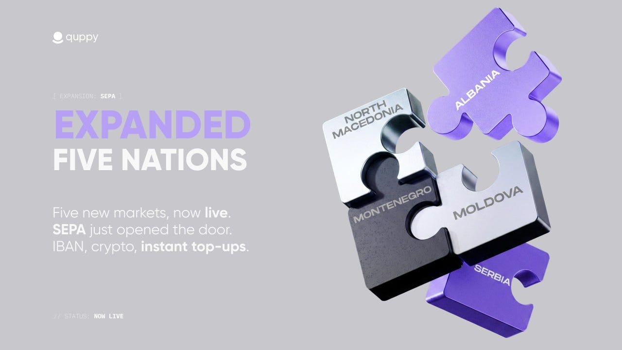 Quppy Expands to Albania, North Macedonia, Montenegro, Moldova and Serbia as SEPA Opens New Doors