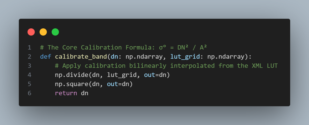 Code Snippet (Radiometric Calibration)