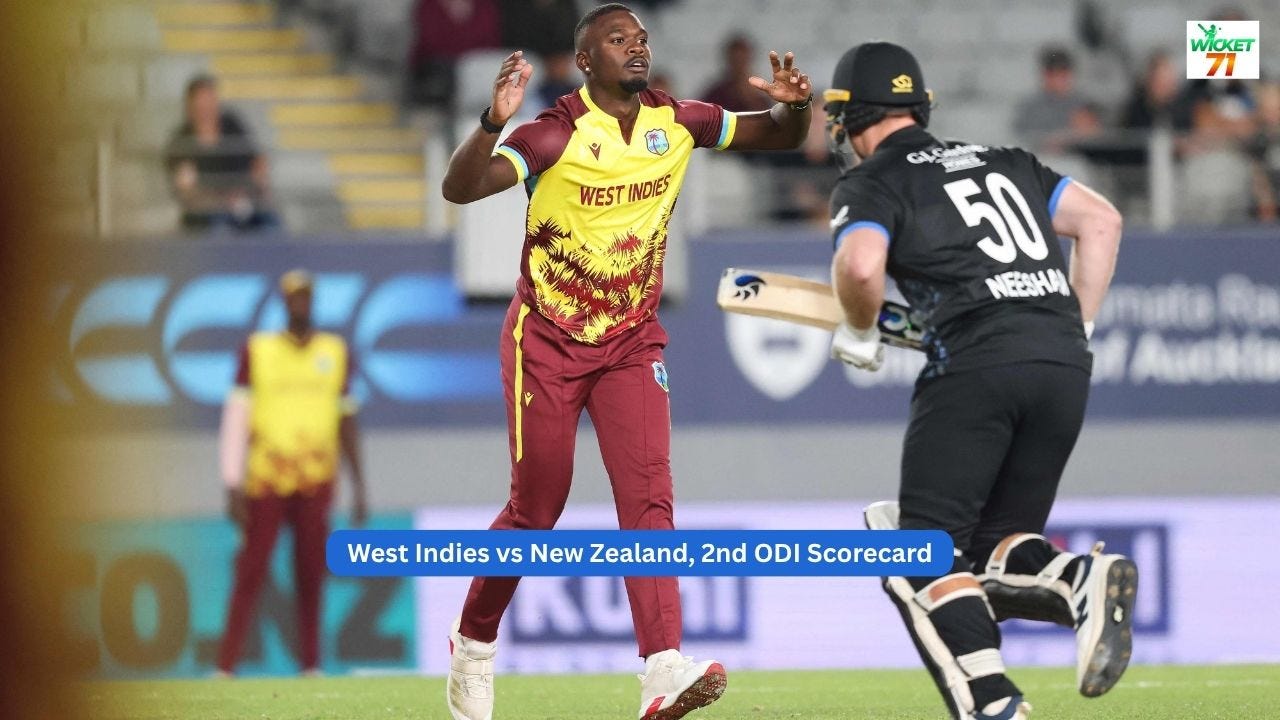 West Indies Cricket Team vs New Zealand National Cricket Team Match Scorecard- 2nd ODI 2026