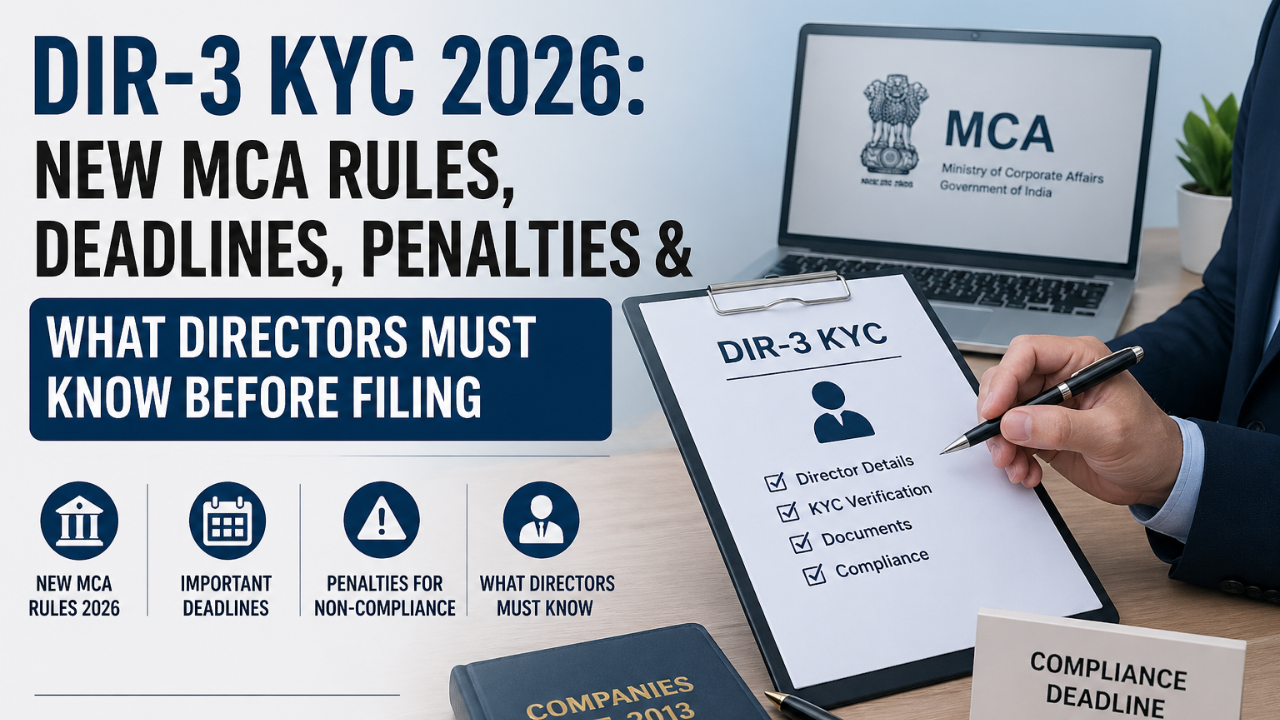 DIR-3 KYC : New MCA Rules , Deadlines & Penalties