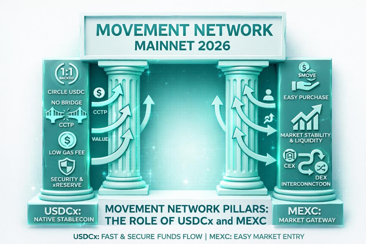 Movement Network Pillars: The Role of USDCx and MEXC