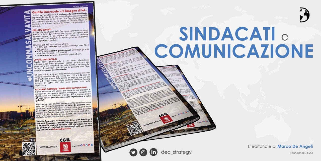 Una sindacabile analisi della comunicazione dei sindacati