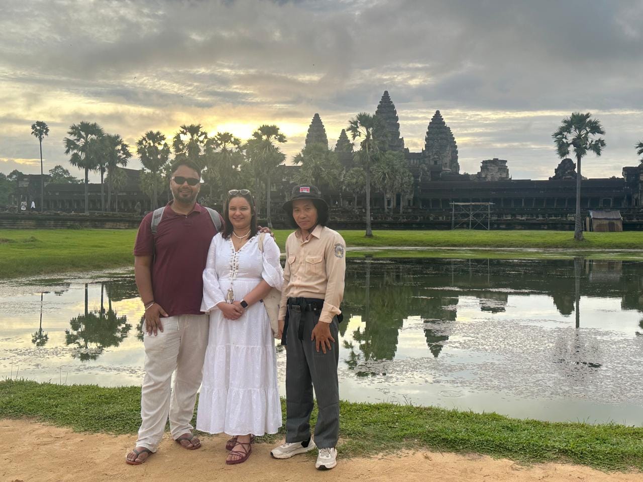 With our guide, Mr. Makara, at Angkor Wat (All photos by author)