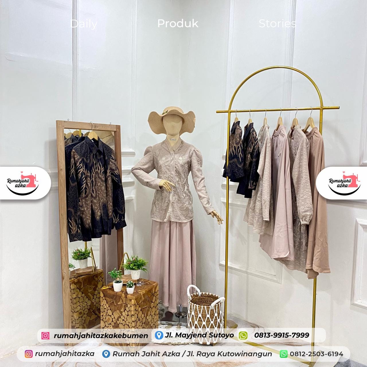 Oneset Baju Sarimbit Keluarga Custom by Rumah Jahit Azka