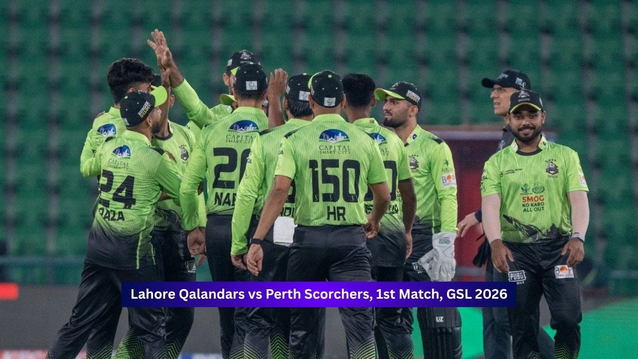 Lahore Qalandars vs Perth Scorchers 1st Match Global Super League 2026