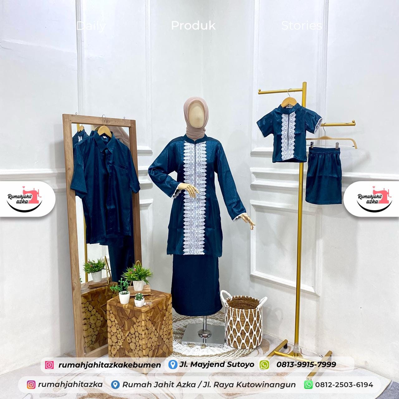 Baju Oneset Sarimbit Keluarga by Rumah Jahit Azka