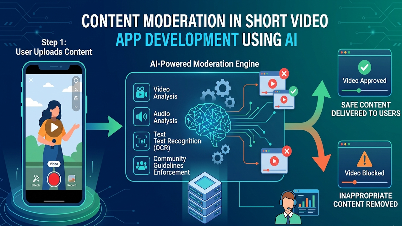Content Moderation in Short Video App Development Using AI