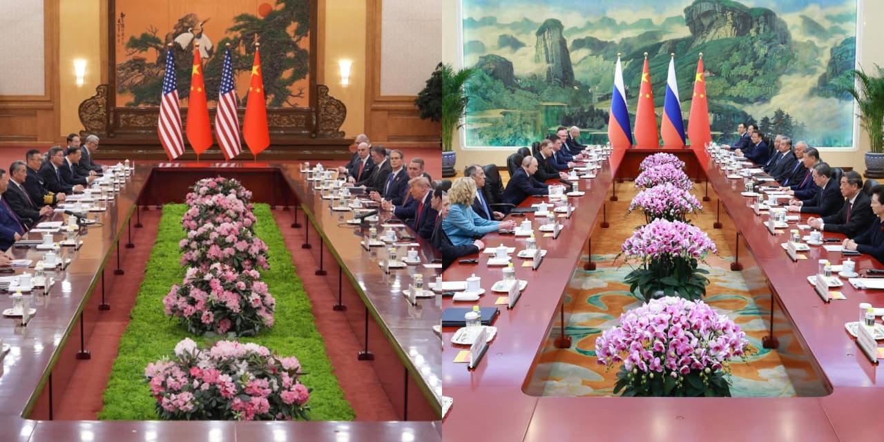 Rapat kelompok yang dihadiri oleh Trump dan Putin. (sumber: AP)