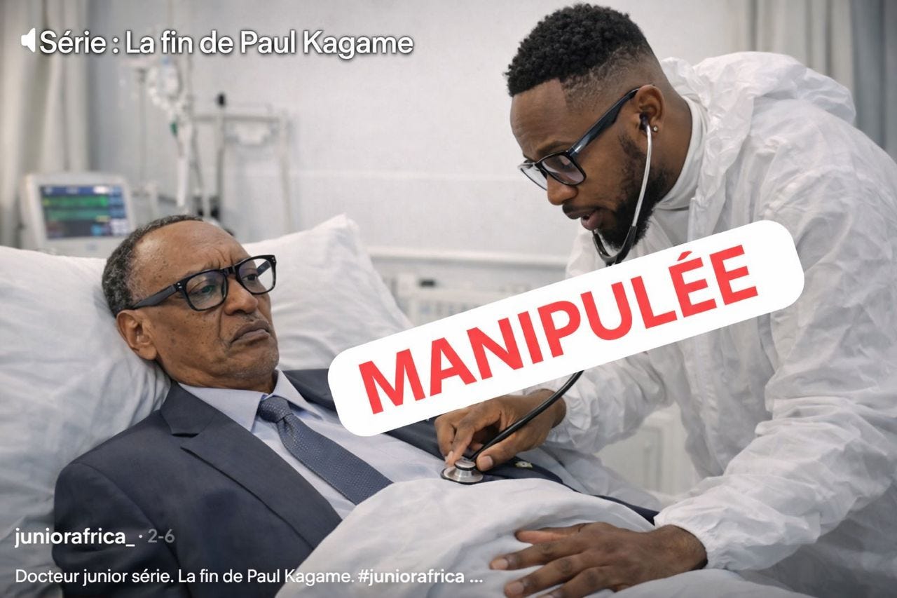 MANIPULÉE : cette vidéo montrant le Président rwandais Paul Kagame gravement malade sur un lit…