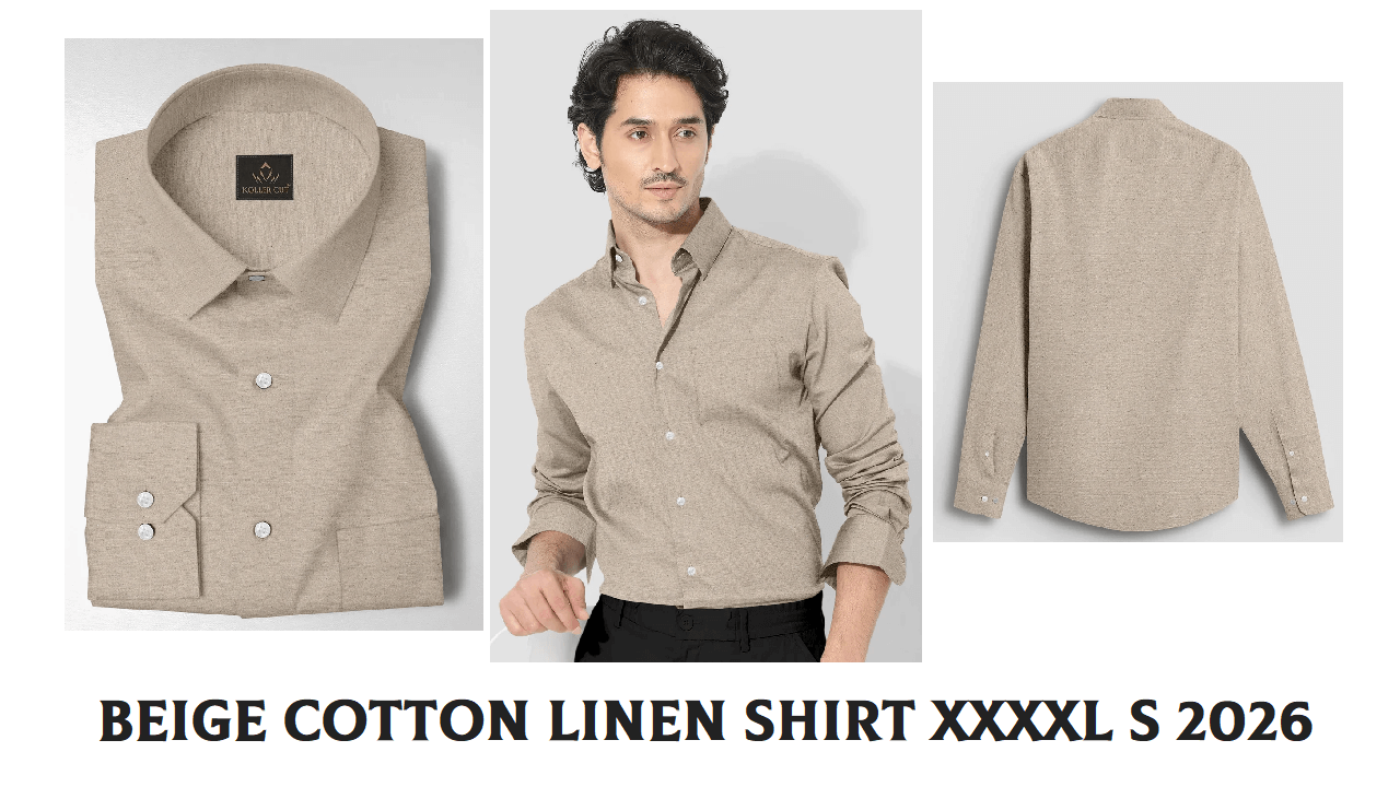Beige Cotton Linen Shirt xxxxl S 2026