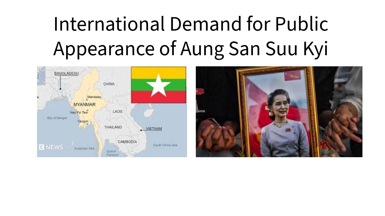International Demand for Public Appearance of Aung San Suu Kyi