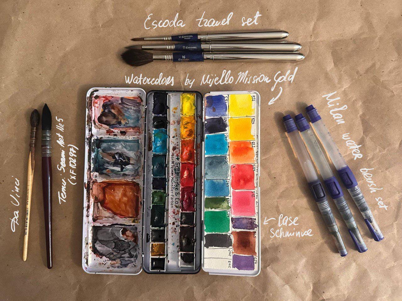 A little snapshot of PigeonPolly’s favorite watercolor tools.