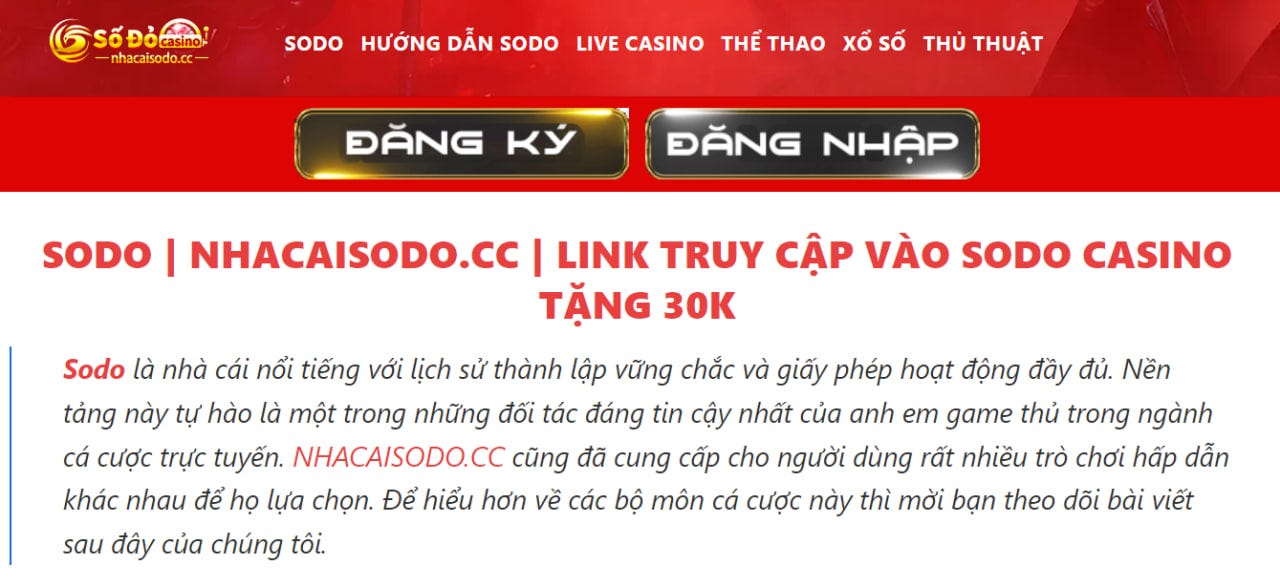 Giới Thiệu SODO | Link truy cập nhận code 30K
