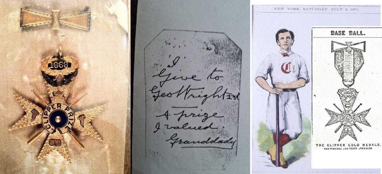 The peripatetic George Wright, shortstop with the Washington Nationals in 1867 was, with the Unions of Morrisania in 1867, widely regarded as the game’s best player. He won the New York Clipper prize for 1868, when he returned to cricket, his first love. By 1869 he was at shortstop again for the unbeaten Red Stockings of Cincinnati, run by his brother Harry, who took on all comers from coast to coast.