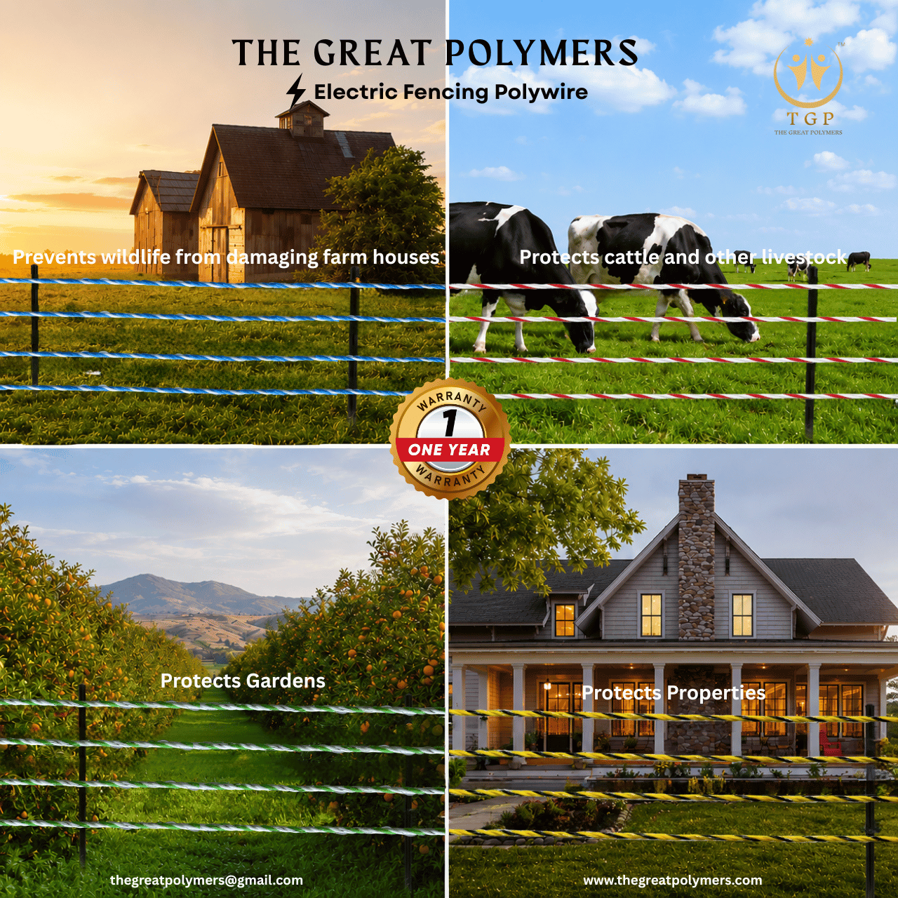 Durable Electric Stock Fence Poly Wire for Farms, Livestock, Gardens & Properties — Your Trusted…