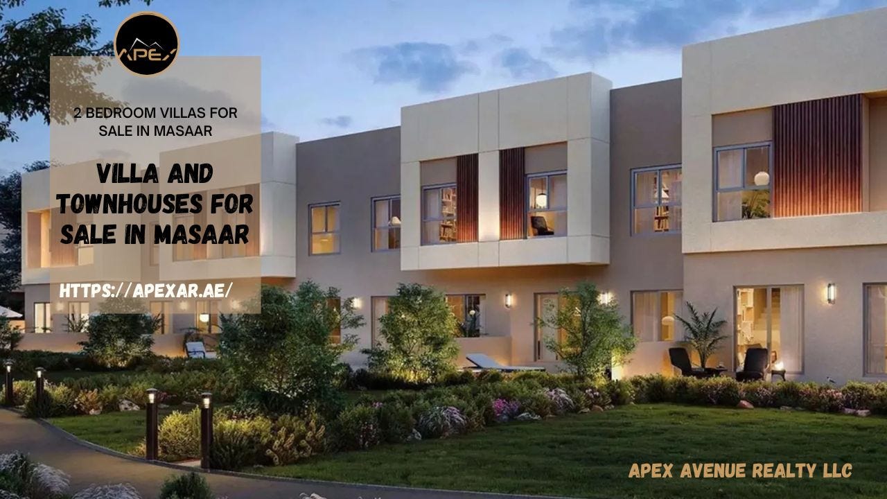 Explore 2 Bedroom Villas and Townhouses for Sale in Masaar