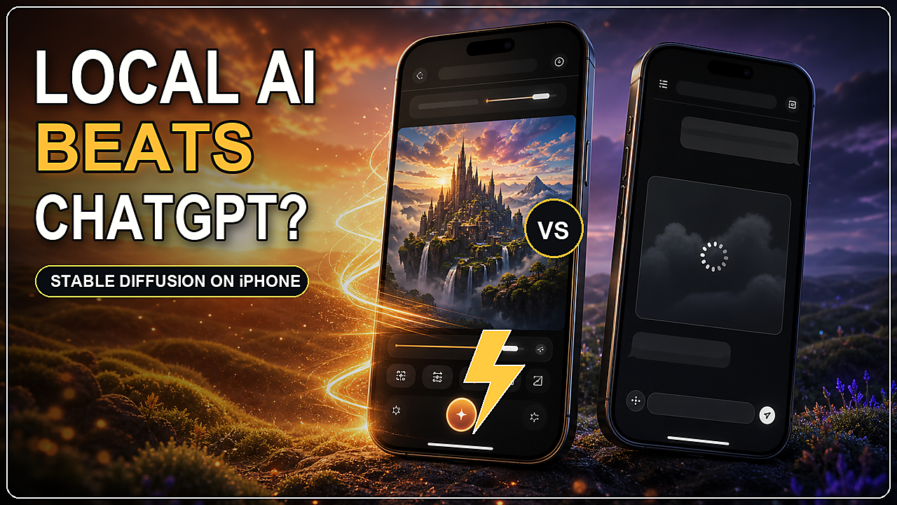 Local AI Image Generation on iPhone vs ChatGPT: Stable Diffusion Speed Test