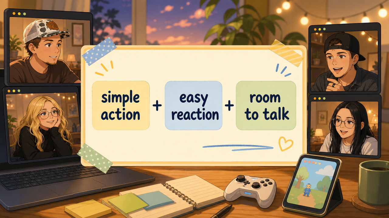 A good social game gives the conversation something to bounce off.