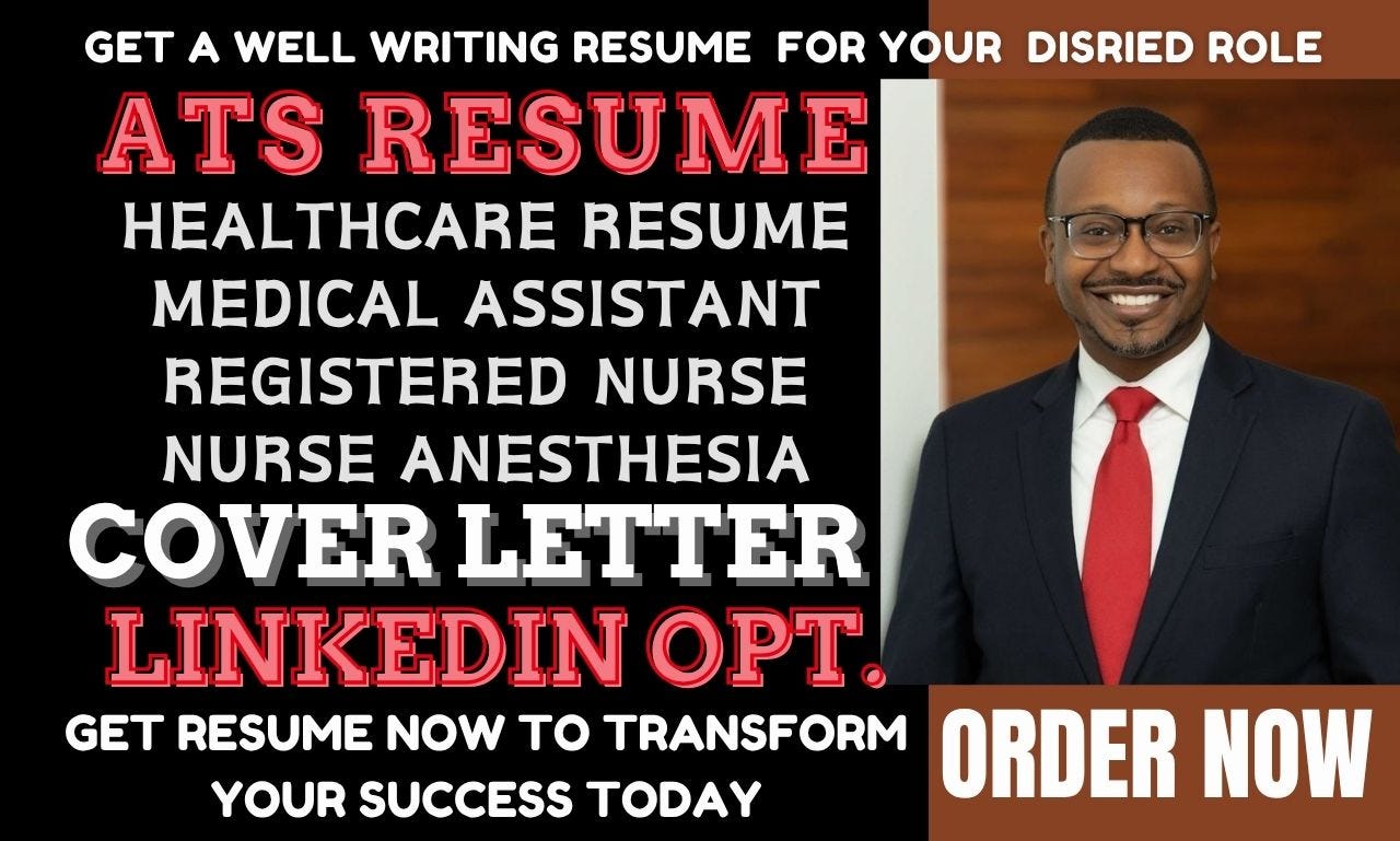 I will write ats resume for healthcare, medical, registered nurse, anesthesia, crnas CV