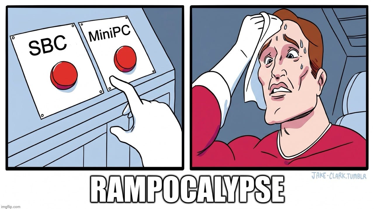 The RAMpocalypse has broken the hobbyist SBC thesis