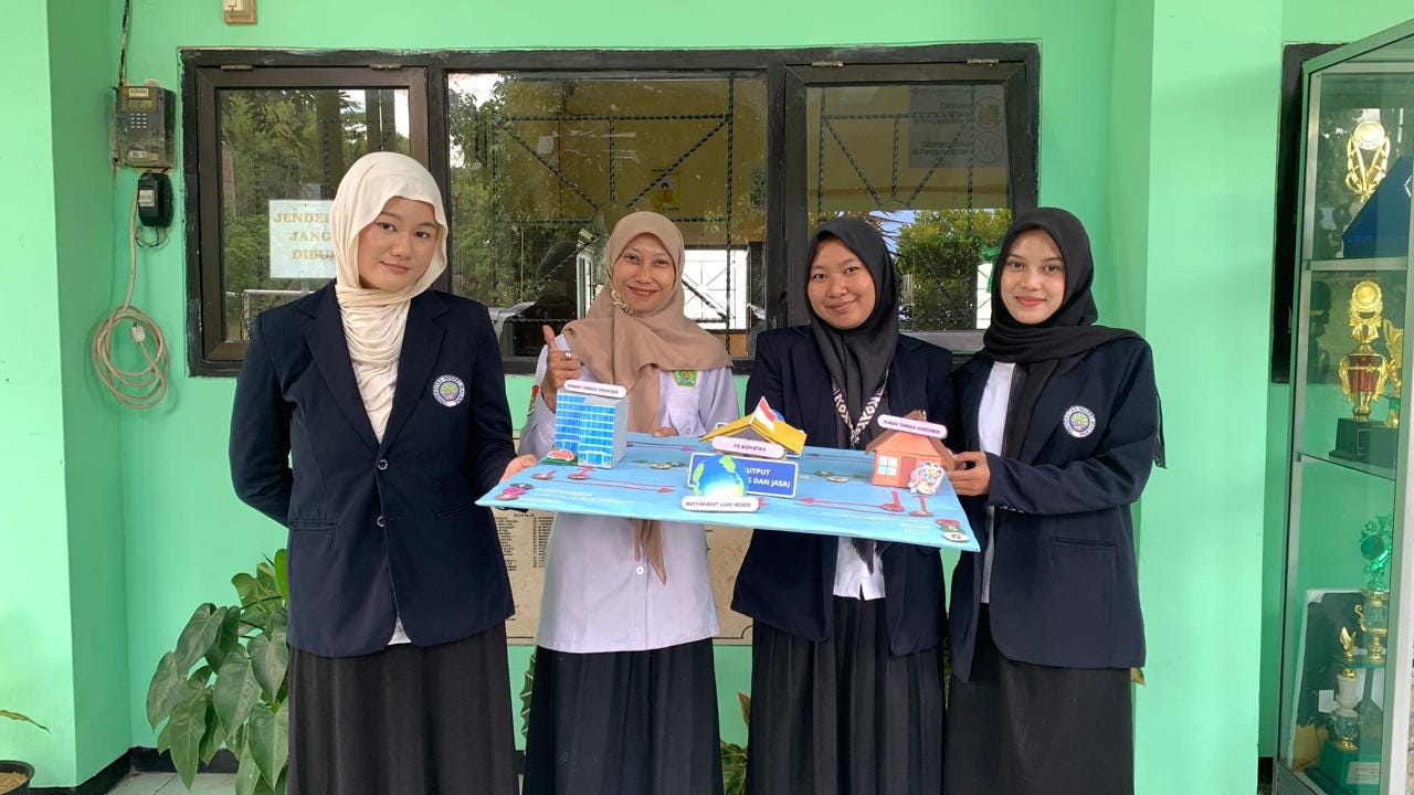 Mahasiswa AM UM bersama Guru Pamong Ekonomi MAN 2 Kota Batu