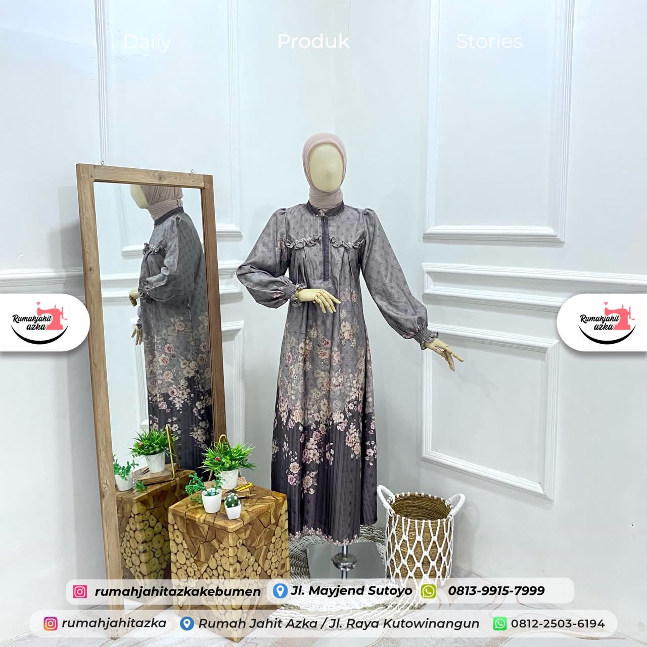 Gamis Motif Busui Premium Rumah Jahit Azka