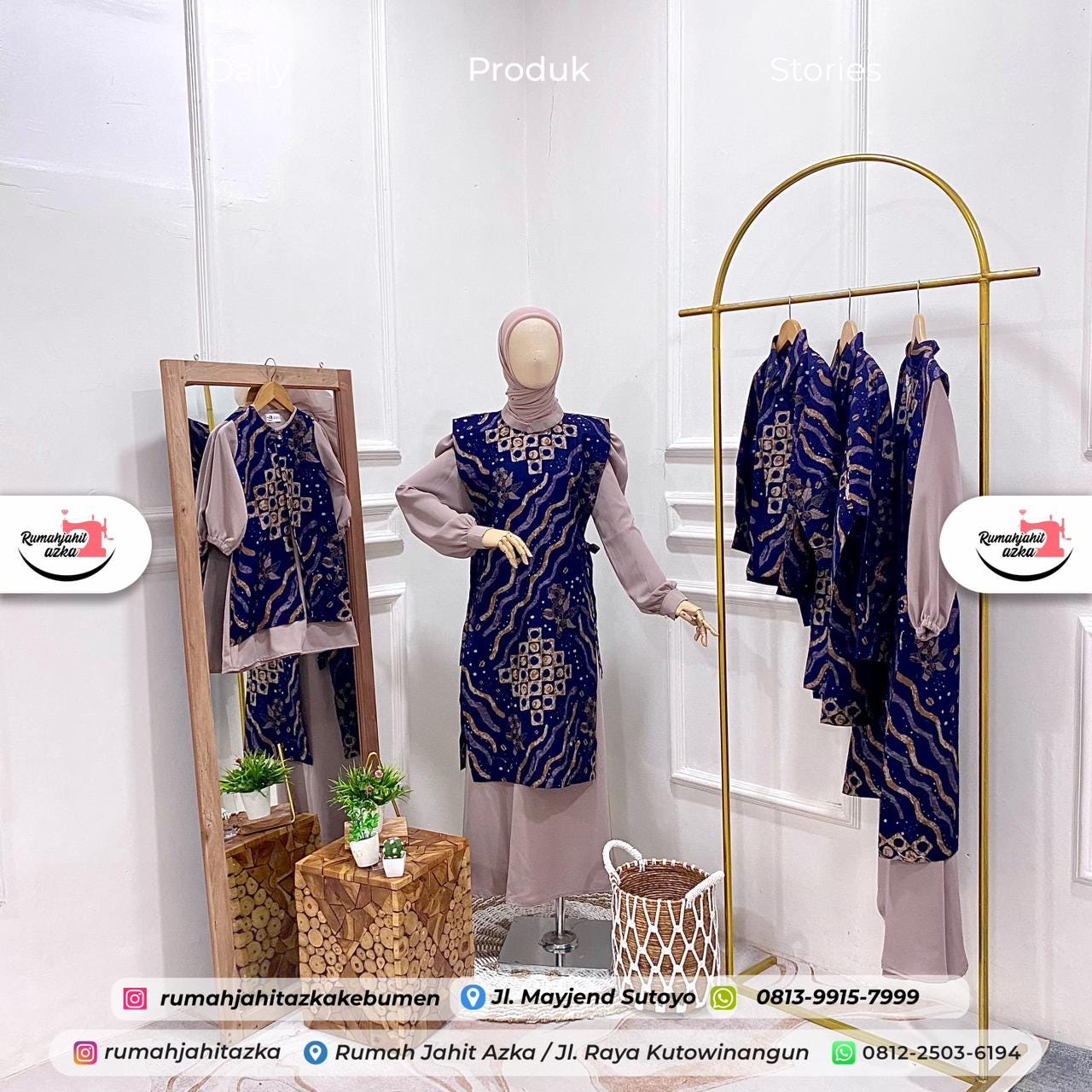 Gamis Kombi Batik Sarimbit Keluaraga by Rumah Jahit Azka