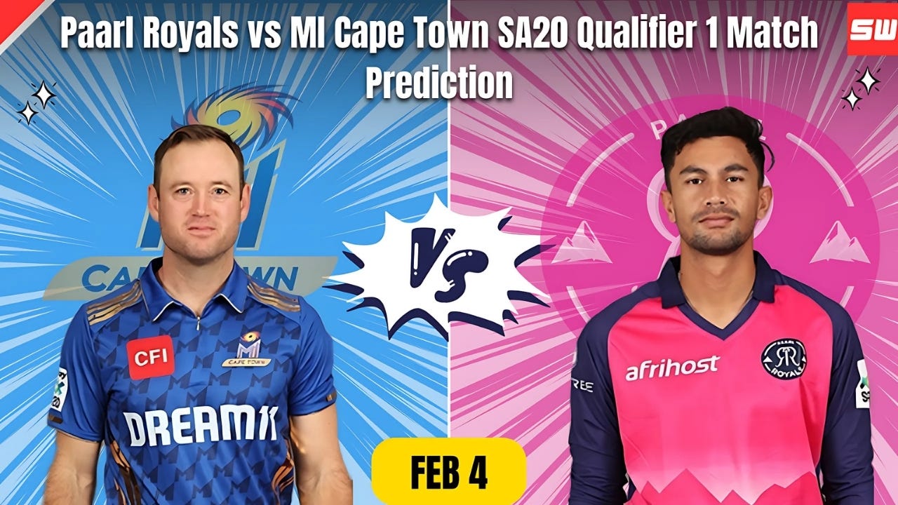Paarl Royals vs MI Cape Town, Qualifier 1 Match Detailed Prediction and Best Dream 11 Team