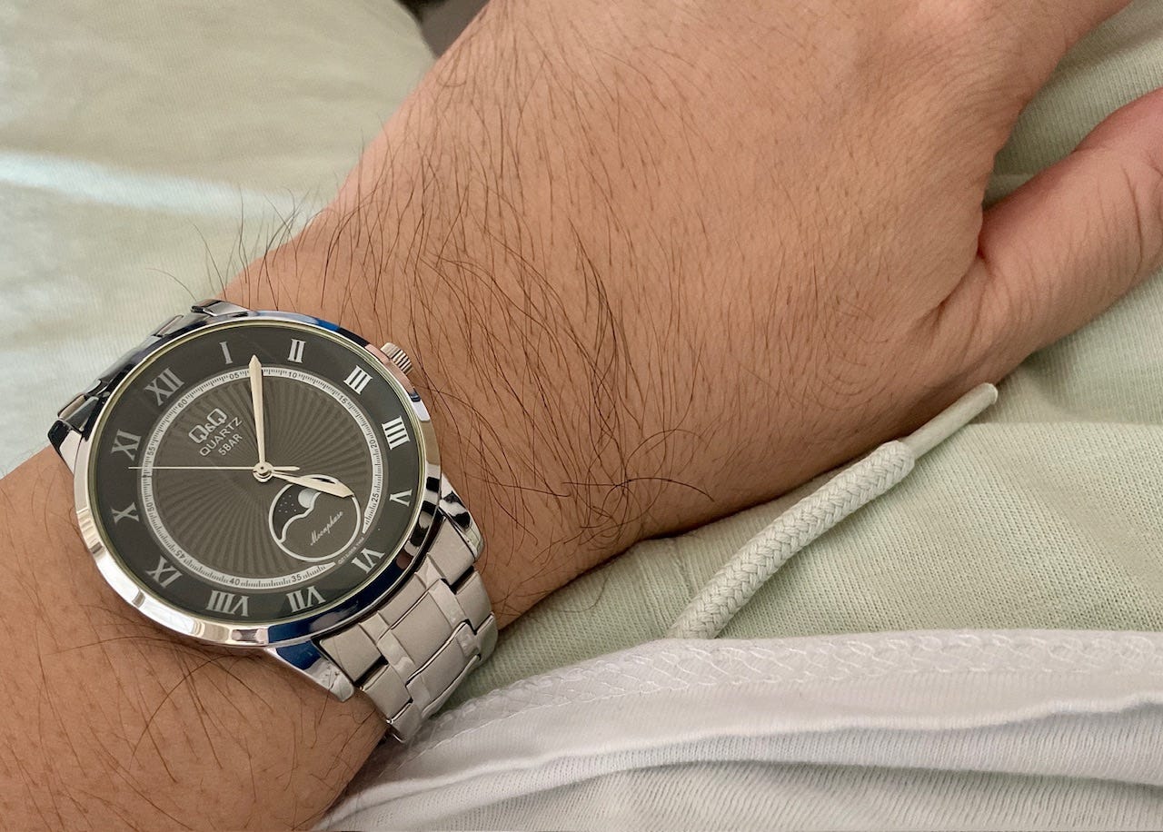 Watch on bracelet