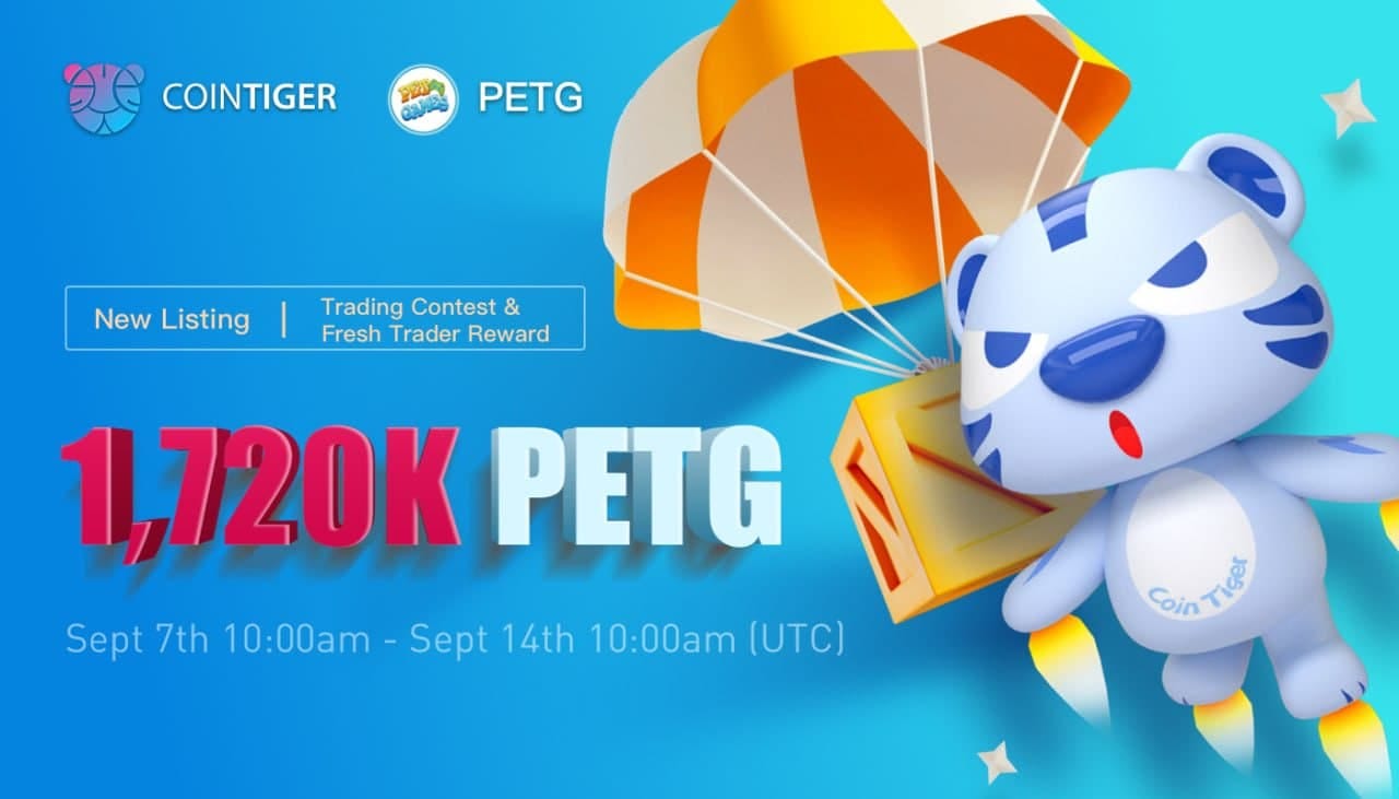PETG Will be Available on CoinTiger on 7 September. 1,720,000 PETG to Give Away!