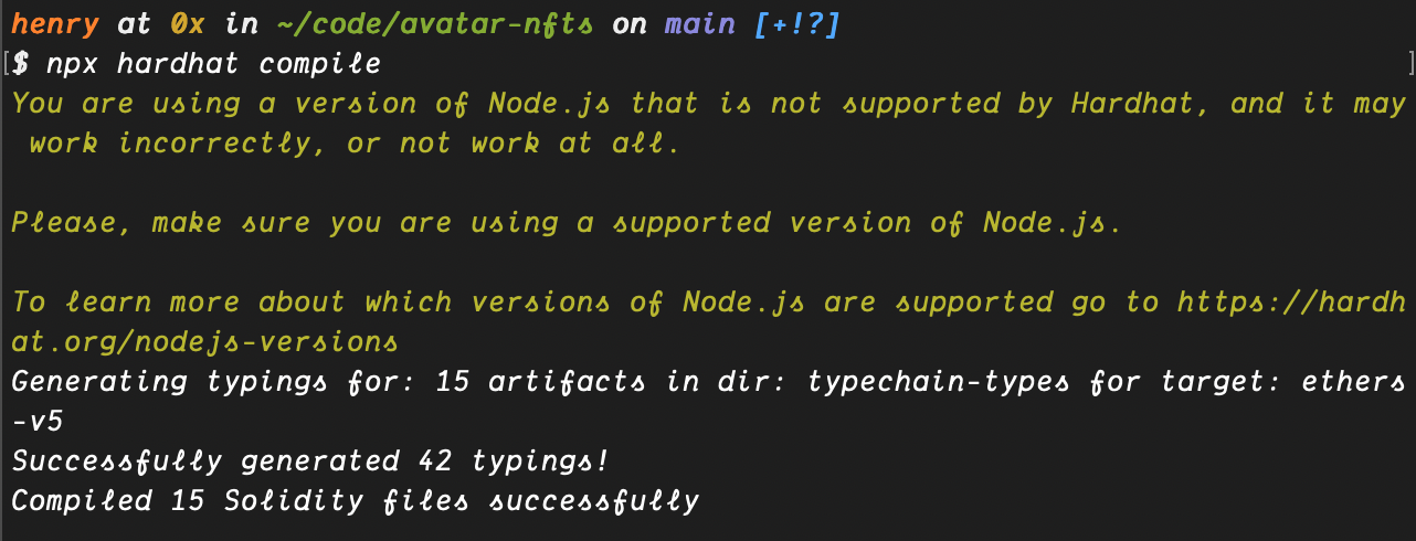 Compile smart contract