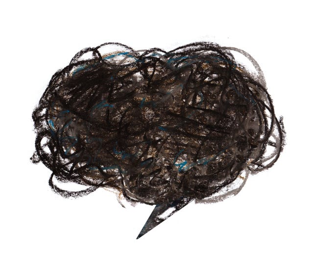 먹구름처럼 보이는 어두운 말풍선은 분노나 기타 부정적인 감정을 나타냅니다.<BR>