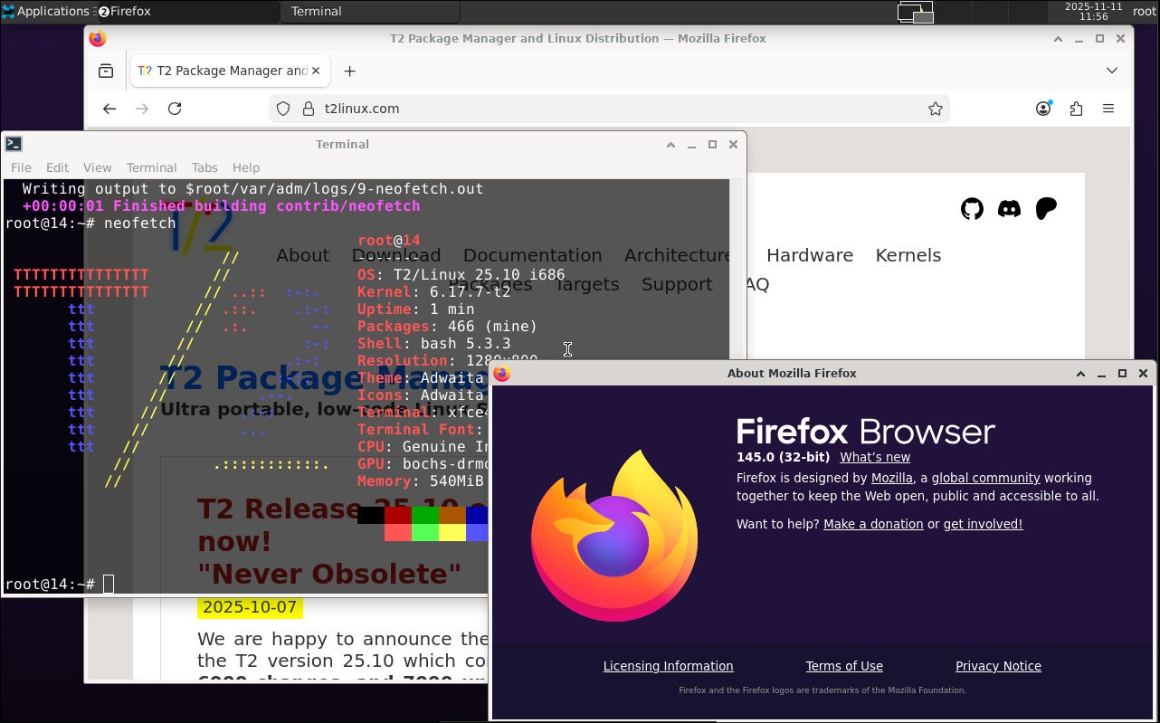 Firefox 145 — New Tricks, Same Fox: 32-bit builds gone, but T2/Linux
