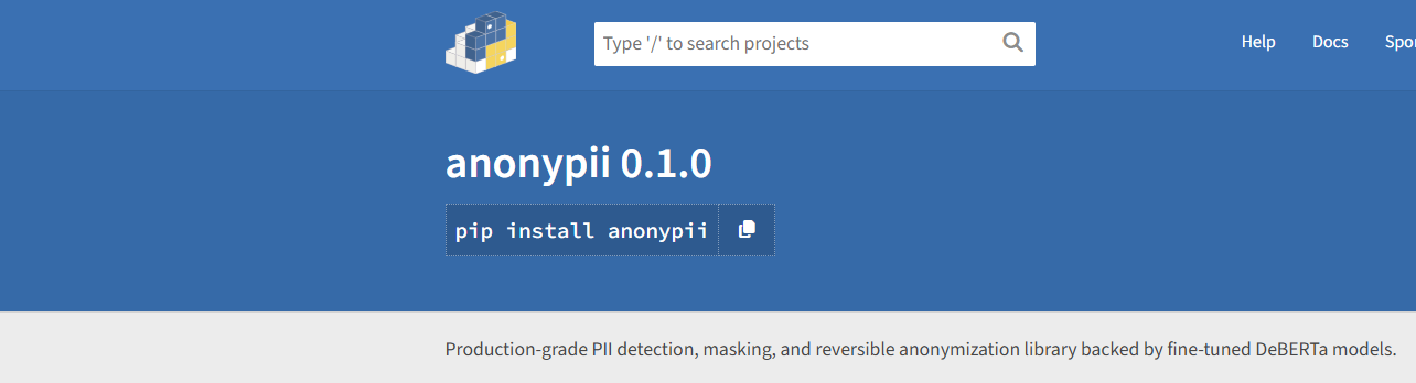 anonypii: A PyPI package for securing the user data in LLM applications