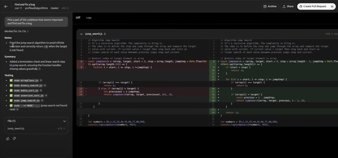 Codex diff