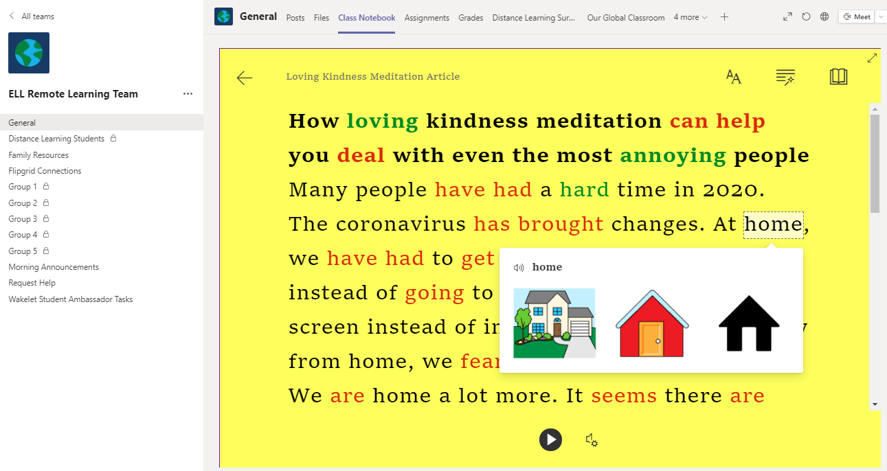 Increasing Student Engagement Using Microsoft Immersive Reader and Power Point Live