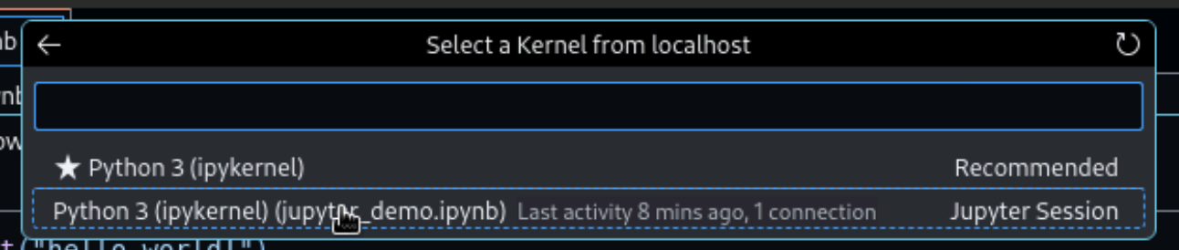 And now you have access to all kernels and running sessions