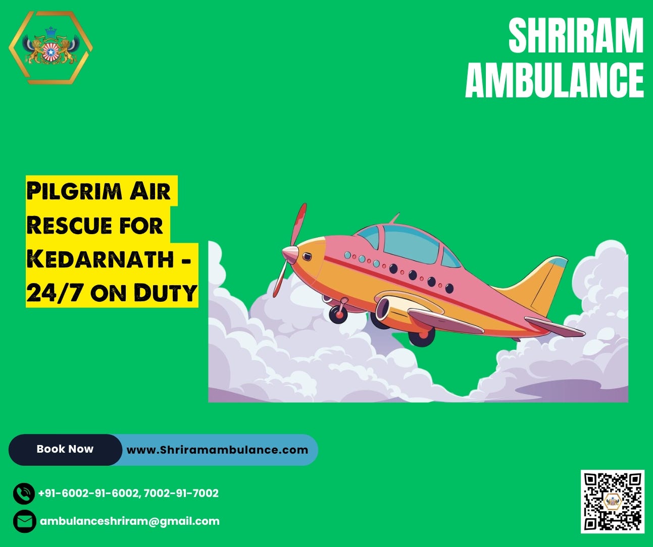 Kedarnath Air Ambulance Service — 24×7 Emergency Pilgrim Rescue by Shriram Ambulance