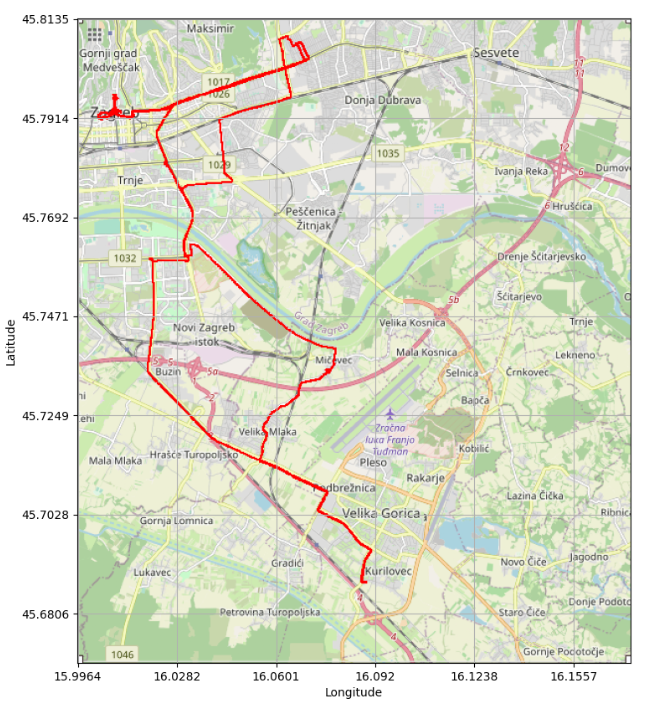 Simple GPS data visualization using Python and Open Street Maps | by Leo  Tisljaric | Towards Data Science